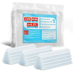 Mini bâtons de colle chaude,7 mm x 100 mm,paquet de 220 bâtons de pistolet à colle transparents pour mini pistolets à colle toutes températures - Neuf