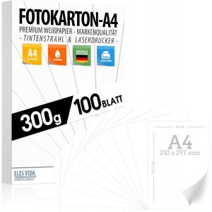 OUPP-Cartoncino Fotografico 100 Fogli In 300 G-Carta Premium Bianco Neve-Formato Din-Carta Per Stampante Bianca Non Stampata Per Cartoline, Lettere, Cartone, Fogli Per Presentazioni, Artigianato - Neuf