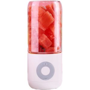 Mini mixeur portatif en plastique de 400 ml avec 6 lames en acier inoxydable, rechargeable par USB, pour smoothies aux fruits et légumes - Rose - Neuf