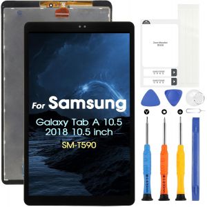 Pour Samsung Galaxy Tab A 10.5 Lcd Affichage,Pour Samsung Galaxy Tab A 10.5 Sm-T590 Lcd &Eacute;cran Tactile Digitazer Assembl&eacute;e Remplacement &Eacute;cran Avec R&eacute;paration Kit Noir,Wi-Fi) (Noir) - Neuf
