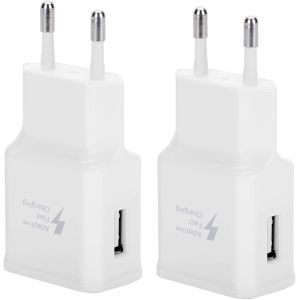 TRAHOO-Lot de 2 Chargeurs USB Adaptateur de Prise de Courant de Remplacement Chargeur Rapide d'origine pour Samsung Galaxy S8 S8 Plus S9 S9 Plus S10 S10 Plus S10e 5G S4 S6 S7 S7 Plus A50 A51 A30 A20 - Neuf