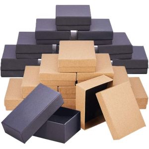 Jexnovashop-Mengger 24pcs Bo&icirc;te En Carton Carr&eacute; Bo&icirc;te Cadeau Bijoux Avec Couvercle Coffrets Cadeaux Pour Bagues Le Stockage De Bijoux Et Affichage Colliers Et Boucles D&iquest;Oreilles 9x7x3cm - Neuf