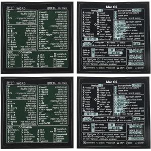 acdsgd-2 Sets Autocollants de Raccourci Clavier de R&eacute;f&eacute;rence Rapide M-a-c OS (M/Intel) et Word/Excel (pour M-a-c) Autocollants en Vinyle Imperm&eacute;ables pour Ordinateur Portable Claviers de Bureau - Neuf