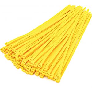 50 pièces Colliers de Serrage professionnelles,Jaune-400mm x 7.6mm,Autobloquant,Attache Câble Résistant aux UV,Idéale pour l'intérieur et l'extérieur - Neuf