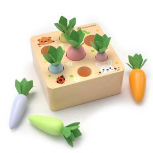 Jeu De Société En Bois, Jeu Interactif De Correspondance De Formes, Jeu De Carottes, Pour La Motricité Fine Des Enfants, Ensemble D'apprentissage Pour La Maternelle-B - Neuf