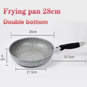 Poêle À Wok En Pierre Durable,Pot En Céramique Antiadhésif,Friteuse À Induction,Cuisson De Steak,Poêle À Gaz,Ustensiles De Cuisine,Outil Pour Ensemble De Cuisine-Frying Pan 28cm- - Neuf