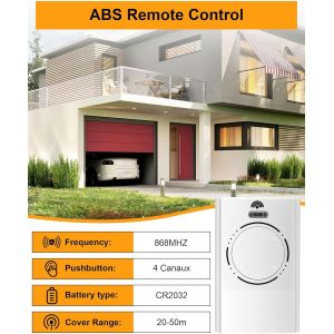 MEVRONISSHOP-4 Canaux Telecommande Portail pour XT4 868 SLH LR, XT2 868 SLH LR T&eacute;l&eacute;commande de Portail, - Neuf