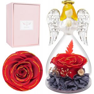 Rose Eternelle Cadeau Noel Femme Ange, Fleur Eternelle Cadeaux Anniversaire Femme, Rose &Eacute;ternelle Cadeau Maman Mamie Belle Mere, Cadeaux Noel Maman Saint Valentin Couple Anniversaire - Neuf