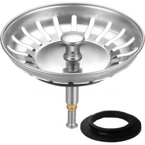 JGD-Filtre evier Cuisine 79mm - Bouchon evier Cuisine - Bonde evier Cuisine avec Hauteur r&eacute;glable,2 Joints de Rechange d'origine pour &eacute;vier de Cuisine - Neuf