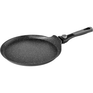 Subzonal-Pcui002009 - Po&ecirc;le &Agrave; Cr&ecirc;pes En Aluminium Forg&eacute; Pierra &Oslash;32cm - Rev&ecirc;tement Anti-Adh&eacute;sif Fa&ccedil;on Pierre - Manche Amovible - Tout Feu, Induction, Noir - Neuf
