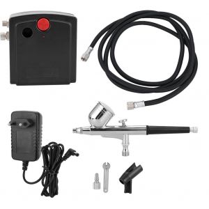 Kit aerographe multi-usages, pistolet pulverisateur pour peinture a ongles et maquillage, prise UE 100-240 V - Neuf