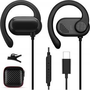 Ecouteur USB C pour iPhone 16e 15 Pro Samsung Galaxy A16 S25 A55 A35 A54 S24 FE,Écouteurs USB Type C Ouverts avec Fil et Micro Écouteurs Filaire USB C HiFi Stéréo Casque pour iPad Pro Pixel 9 Pro 8a - Neuf