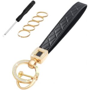 KAL-Porteclés En Cuir Véritable Pour Homme Et Femme Accessoires En Métal Pour Hommes Et Femmes Porte Clef Cuir Tressée Avec Anneau Alliage Porte-Clésconvient Aux Clés De Bureau À Domicile - Neuf