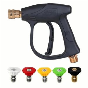 Lavage de voiture à haute pression,pulvérisateur de tuyau d'arro,pistolet à eau,noyau en aluminium,Insertion rapide,buse en forme d'éventail de 5 couleurs,buse d'union de voiture W--Basic set - Neuf
