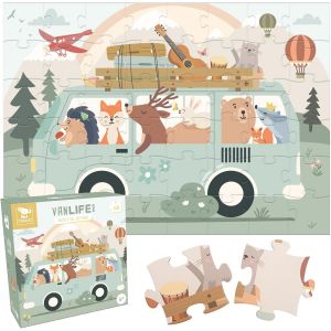 KASFL-Puzzle Enfant Xl-Van Life-Puzzle Géant 69X49Cm-48 Pièces-Dès 4 Ans-Puzzle Animaux,Véhicule,Musique-Cadeau Garçon,Fille - Neuf