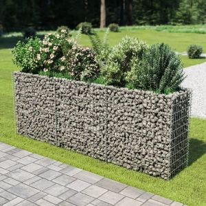 Prolenta Premium - Lit Sur&eacute;lev&eacute; &Agrave; Gabion Acier Galvanis&eacute; 270x50x100 Cm - Neuf