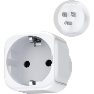Adapateur de Prise USA - France vers Prise USA, Canada, Mexique Connecteur &eacute;lectrique Type C/E/F pour Sortie &eacute;lectrique US de Type B Accessoires de Voyage Indispensable - Blanche - Neuf