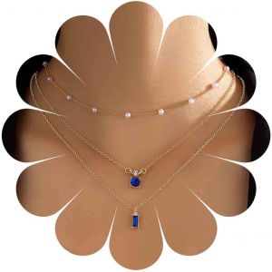 Kal-Collier Ras De Cou Boho En Émeraude Verte Collier Ras De Cou En Émeraude Verte Collier Ras De Cou En Perles Vintage Collier Pendentif Carré En Émeraude Vintage Bijoux Pour Femmes Et Filles - Neuf
