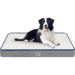 Panier Chien R&eacute;versible (Frais Et Chaud)&iquest;Coussin Avec Couche Imperm&eacute;able, Tapis Grande Taille Orthop&eacute;dique, Matelas Lit Lavable, 90x60x7,5cm - Neuf