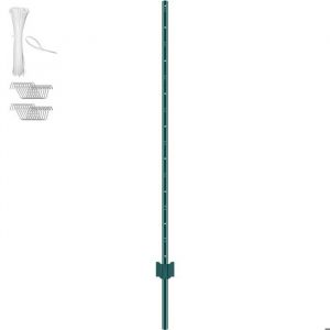 Cl&ocirc;ture Post 5 Pieds-Duoku-10 Pack-Posts En T En M&eacute;tal Lourds-Enjeux En Acier Pour Jardin, Cour, Cl&ocirc;ture De Ferme-Vert - Neuf
