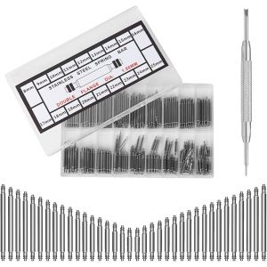 Kal-Kit De Réparation Pour Bracelet De Montre - 144 Pièces Barrettes À Ressort, Tiges Et Accessoires - Acier Inoxydable, 8mm - 25mm - Neuf