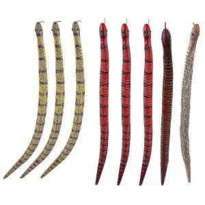 8 pcs pliable jouets serpents en bois r&eacute;aliste serpent en bois serpent en bois jouet effrayant serpent en bois jouet serpent en bois d&eacute;licat props-GOOD - Neuf