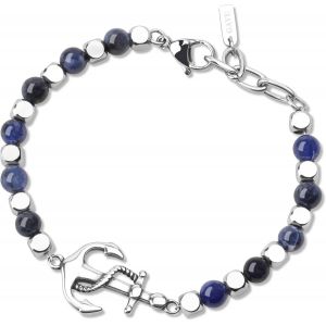 Eryi-Bracelet Homme Pierre Breloque Ancre Marine - Neuf