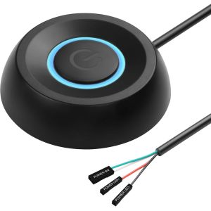 PC interrupteur d'alimentation ordinateur de PC interrupteur d'alimentation externe 6,5FT démarrage à distance ordinateur carte mère bouton de commutation rallonge (black) - Neuf