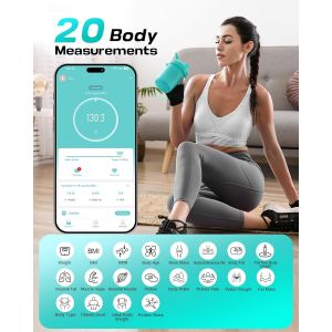 Balance De Graisse Corporelle, Balance Intelligente Avec Graisse Corporelle Et Masse Musculaire, Imc, Graisse Viscérale, Eau Corporelle (20 Valeurs Corporelles) ¿ Pèse-Personne Avec Analyse De La - Neuf