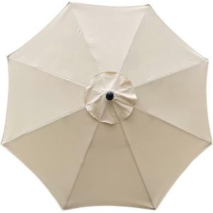 Toile De Rechange Pour Parasol, 8 Baleines, 3 M, Imperm&eacute;able, Anti-Uv, Beige - Neuf