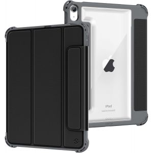 LORANKA-Coque pour iPad Air 11 Pouces M3/M2 (2025/2024), iPad Air 5/4 10.9 Pouces (2022/2020), Housse Robuste Antichoc Etui Transparent, Cover R&eacute;veil/Veille Auto, Noir - Neuf