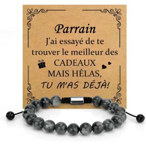 Kalanka-Cadeau Fete Des Grands Peres Grand Mère Maman Mamie Papa Parents Bracelet Pierre Naturelle Cadeau Fete Des Peres Fete Des Meres Marraine S?ur Tata Fille Collègues Couple Parrain Frère Tonton - Neuf