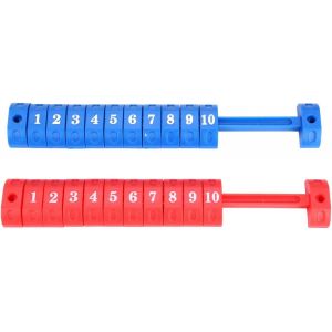 2 pièces (rouge + bleu) compteur de baby-foot, 10 numéros compteur de score de table de baby-foot accessoires de machine de football tableau de bord de baby-foot - Neuf