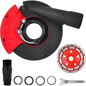 Ulteronixshop-5 Pouces Carter Aspiration Meuleuse 125, PA6, Aspiration et Collecte de la Poussi&egrave;re, Ponceuse Beton Cache Poussi&egrave;re, avec Disque Diamant 125 mm, Convient pour le B&eacute;ton, le Marbre, le C - Neuf