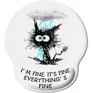 JGD-Tapis De Souris Ergonomique Repose Poignet Gel, Chat Tapis De Souris Rigolo Voyage, Tapis Souris Antid&eacute;rapant Et Anti-Douleur en PU, Accessoire De Bureau Mignon (Chat C) - Neuf