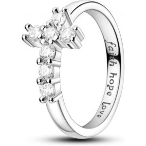 Kahfl-Bague En Argent Sterling 925 Pour Femme-Bague Empilable Avec Croix En Forme De C?ur En Zircon Cubique-Pour Anniversaire De Mariage,Fiançailles,Fiançailles,Cadeau D'anniversaire Pour Elle - Neuf