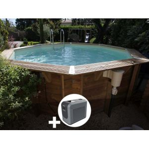 Kit piscine bois Ubbink Oc&eacute;a 4,30 x 1,20 m - Liner beige + Poolican - Neuf