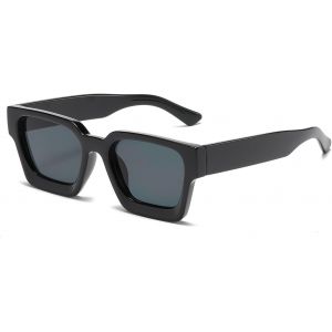 Lunettes De Soleil Rectangle Vintage Pour Femme Homme, Rétro Lunettes De Soleil Carré Mode Chunky Protection Uv400 - Neuf