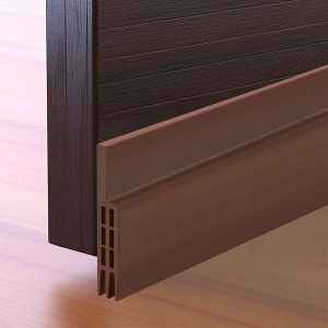 Calfeutrer Bas De Porte,Bande D'etanchéité En Silicone Souple Isolant Phonique Thermique Anti Bruit Poussière Stop À L'air Froid Anti Souris Fourmi Cafard Insectes (100x5 Cm,Marrón) - Neuf