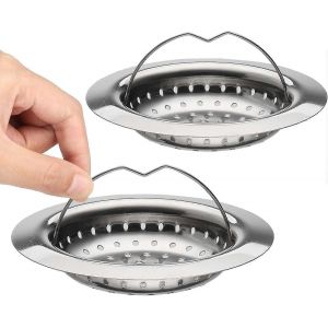 Passoire De Vidange En Acier Inoxydable Passoire D'évier De Cuisine 11cm Avec Poignée Paquet De 2 - Neuf