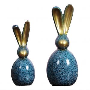 Résine Lapin Ornements Rétro Salon Armoire à vin Bureau Mobilier pour animaux Cadeaux de mariage Maison - Neuf