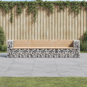 Prolenta Premium - Banc De Jardin Design Gabion 287x71x65,5 Cm Bois Massif De Pin - Neuf