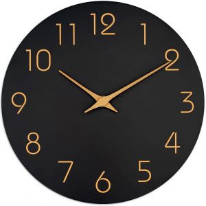 Horloge murale silencieuse &agrave; piles, style minimaliste et &eacute;pur&eacute;, pour salon et cuisine. - Neuf