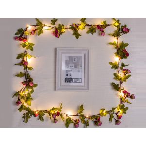 Guirlande Lumineuse &Agrave; 50 Led En Forme De Rose Rouge Pour La D&eacute;coration Int&eacute;rieure Et Ext&eacute;rieure - Neuf