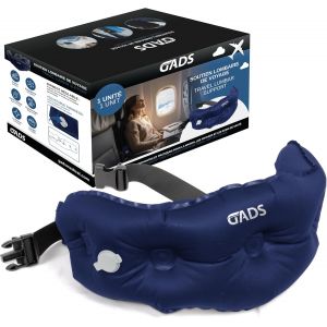 Ulteronixshop-Oreiller Lombaire Gonflable Pour Voyage - Avion, Voiture, Bureau - Support Dorsal Compact - Portable - Sangle R&eacute;glable - Petit Oreiller Lombaire Pour Voyage, Rangement Facile - Neuf