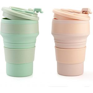 Eryi-Gobelet Pliable En Silicone, Gobelet Rétractable Pour Le Camping, Tasse Pliante Portable, Tasse À Boire Pliable En Silicone, Tasse De Voyage Pliable, Coupe D'eau Pliable Tasse, Sans Bpa (Orange, - Neuf
