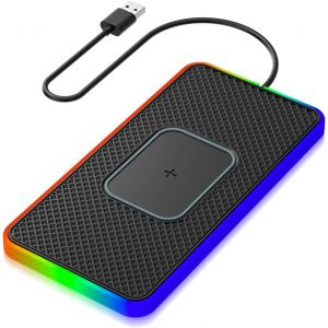 JGD-Station de charge rapide, lumi&egrave;re d'ambiance pour t&eacute;l&eacute;phone portable, chargeur sans fil, station de charge rapide, antid&eacute;rapant, &eacute;tanche pour iOS Samsung - Neuf