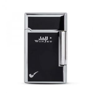 Briquet Compact Noir Et Chrom&eacute; Pour Pipe - Neuf