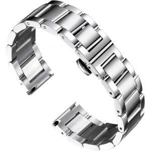 Eryi-Bracelet De Montre En Acier Inoxydable Épais Bracelets De Montre En Métal Lourd Fini Brossé Mat Poli Bracelet Montre De Remplacement Pour Hommes Femmes 16mm/18mm/20mm/21mm/22mm/23mm/24mm/26mm - Neuf