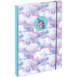 ERYI-Boîte De Classement Pour Cartable A4, Chemise Pour Enfants Avec Élastique Et Rabat Intérieur, Classeur Avec Élastique Pour Fille (Ciel) - Neuf
